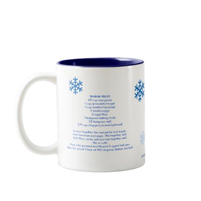 Banana Bread Christmas Snowflake Mug by heavenly_sonshine