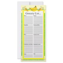 Banana Design Grocery List Full Color Rack Card