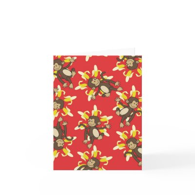Banana Flower Monkey Notecards by Shop_Moxie