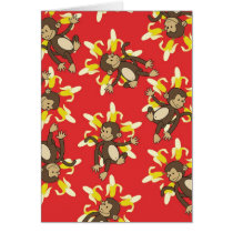 Banana Flower Monkey Notecards cards