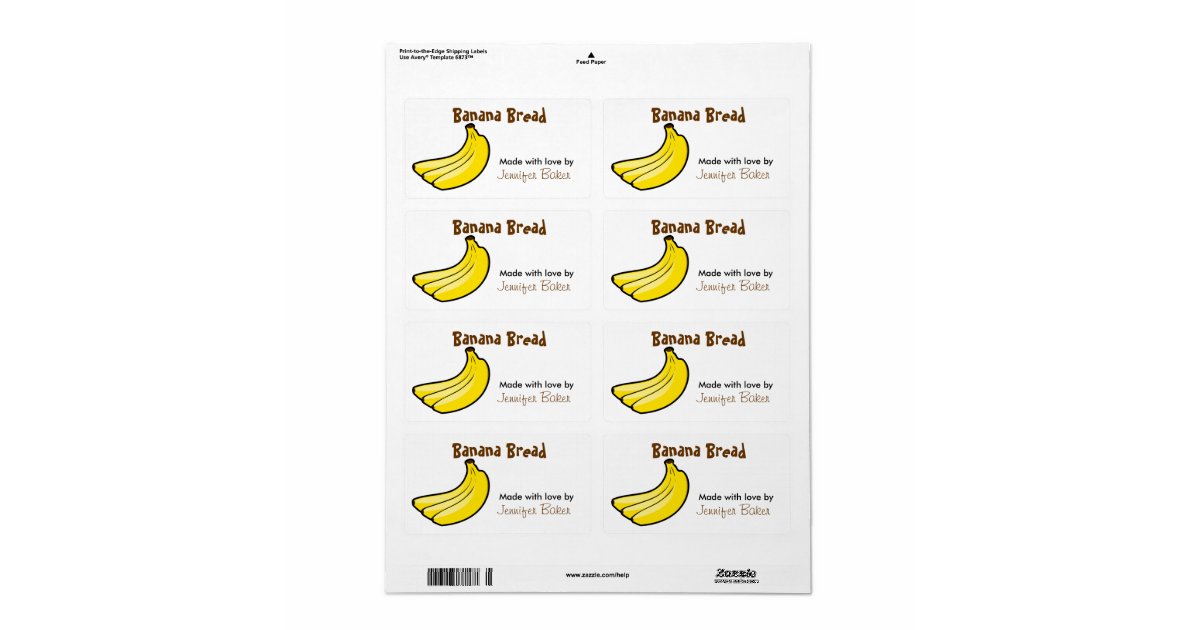 Banana Food Labels | Zazzle