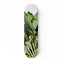 Banana Green Plant On White Wall skateboards