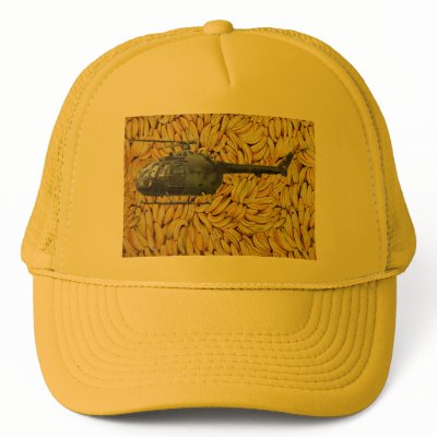 BANANA HELICOPTER TRUCKER HATS by dogiron