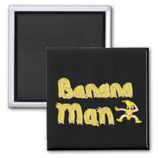 Banana Man button magnet