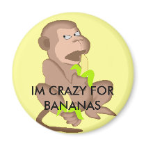 banana-monkey-auto, IM CRAZY FOR BANANAS magnets by annafashion banana-monkey-auto, IM CRAZY FOR BANANAS magnets