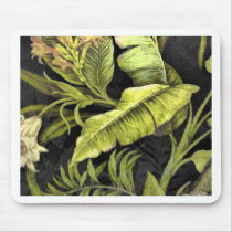 Banana On Black Mousepads