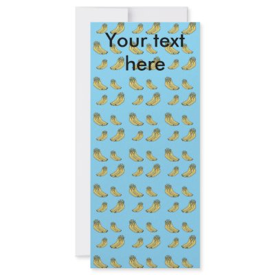 Banana pattern on blue background custom rack cards by Brothergravydesigns