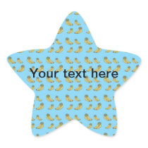 Banana pattern on blue background sticker