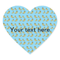 Banana pattern on blue background heart sticker