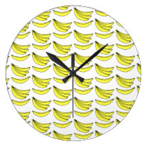 Banana Pattern. Round Wall Clocks