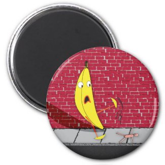 Banana Slipping on a Person Magnet magnet