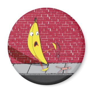 Banana Slipping on a Person Magnet magnet