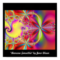 Banana Smoothie Fractal Print posters