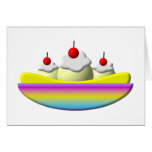 Banana Split with whipped cream and cherries Greeting Cards