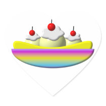 Banana Split with whipped cream and cherries Stickers