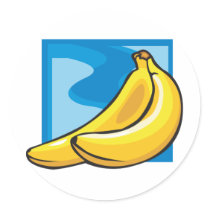Banana Round Stickers