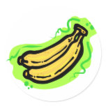 Banana Round Stickers