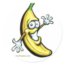 Banana Round Sticker