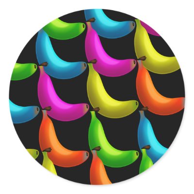 Banana Wallpaper Round Sticker by prawny_wallpaper
