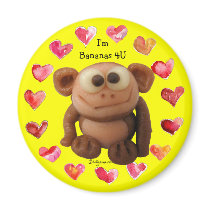 Bananas 4 U Love Monkey Personalized Magnets by zooogle Bananas 4 U Love Monkey Personalized Magnets