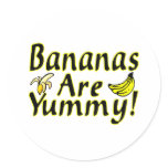Bananas Are Yummy Round Sticker