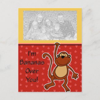 Bananas Over You Valentine Postcard postcard