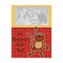 Bananas Over You Valentine Postcard by bwmedia Bananas Over You Valentine Postcard
