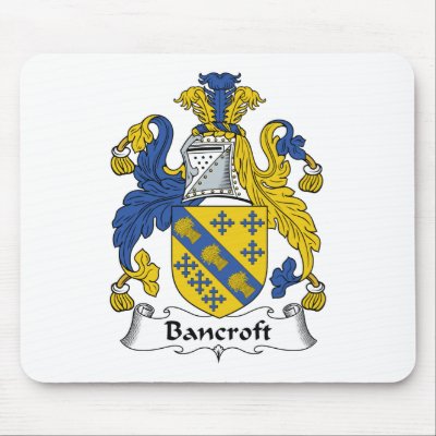 Bancroft Family Crest Mouse Mat by coatsofarms