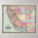 Bancroft's Map Of California, Nevada