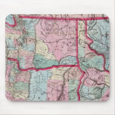 Bancroft's Map Of Oregon, Washington, Idaho Mouse Pads by davidrumsey