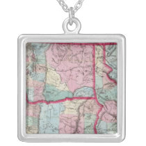 Bancroft's Map Of Oregon, Washington, Idaho Custom Necklace