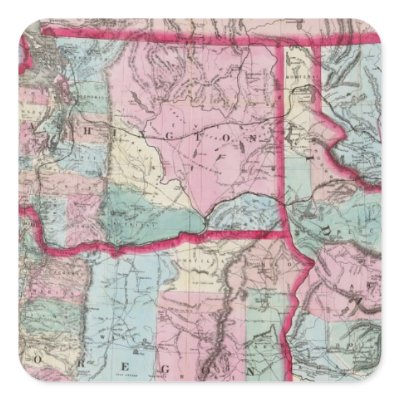 Bancroft's Map Of Oregon, Washington, Idaho Sticker by davidrumsey