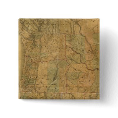 Bancroft's Map Of The Pacific States Button by davidrumsey