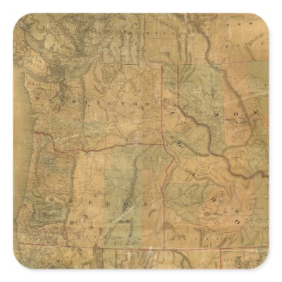Bancroft's Map Of The Pacific States Sticker by davidrumsey