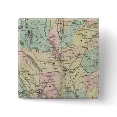 Bancroft's New Map Of Central California Pinback Buttons by davidrumsey