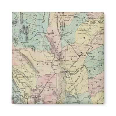 Bancroft's New Map Of Central California Fridge Magnet by davidrumsey