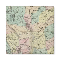 Bancroft's New Map Of Central California Fridge Magnet