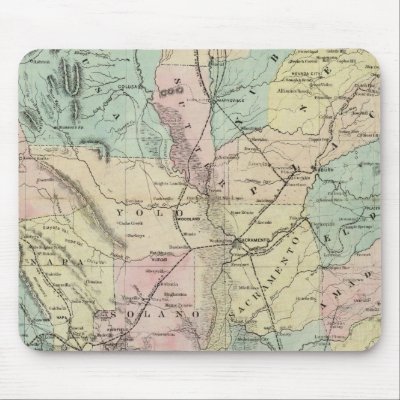 Bancroft's New Map Of Central California Mouse Pads by davidrumsey