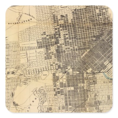 Bancroft's official Guide Map of San Francisco Square Sticker by davidrumsey