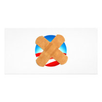 Band-aid No to Obamascare Photo Card Template