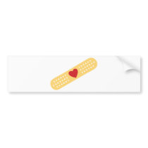 Band-Aid With A Red Heart Bumper Sticker