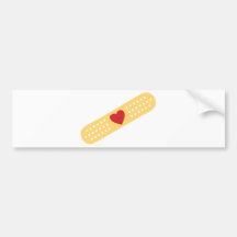 Band-Aid With A Red Heart Bumper Sticker