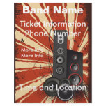 Band Flyer Grunge with Speakers