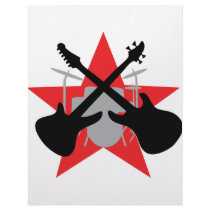 band guitar drum star letterhead design