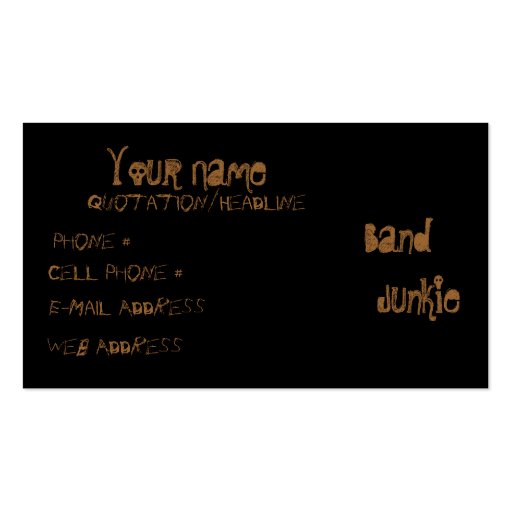 Band  Junkie Business Card