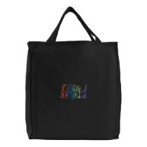 "band" Letters embroidered bags