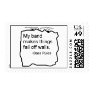 Band makes things fall off walls Bass Rules Postage