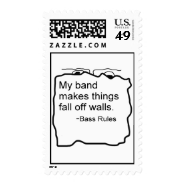 Band makes things fall off walls Bass Rules Postage Stamps