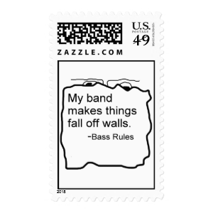 Band makes things fall off walls Bass Rules Postage Stamps