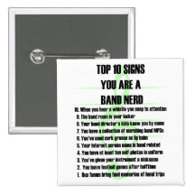 Band Nerd Top 10 Pinback Buttons